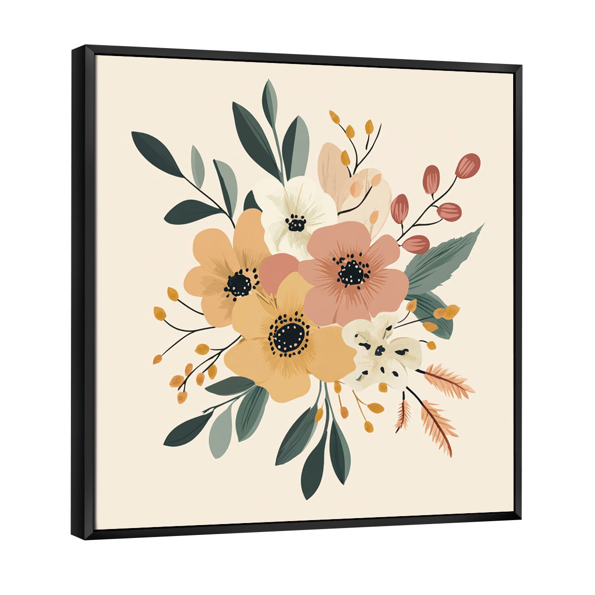 Stylized Floral Bouquet Boho Wall Decor