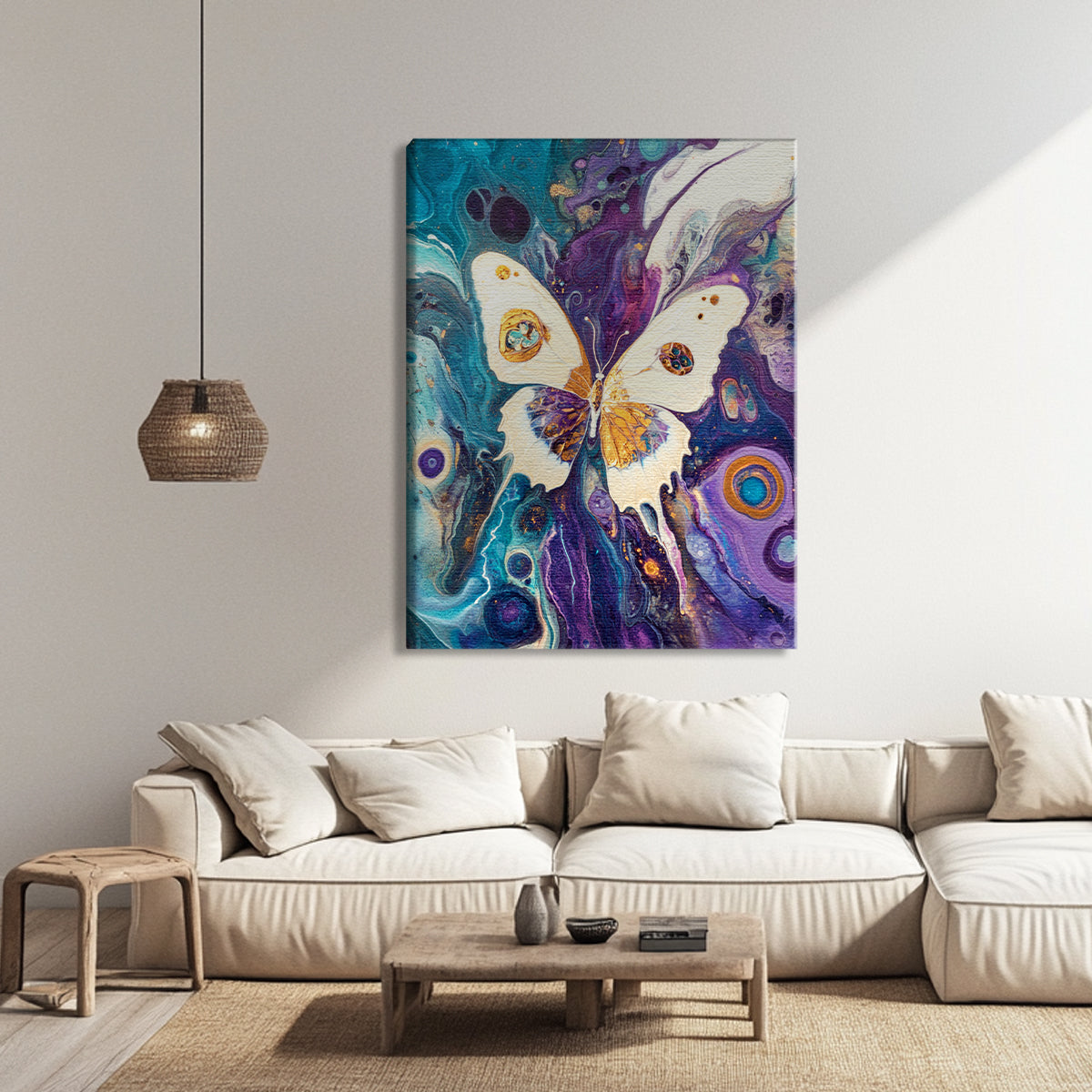 Ethereal Flight Fluid Art Abstract Canvas Wall Art