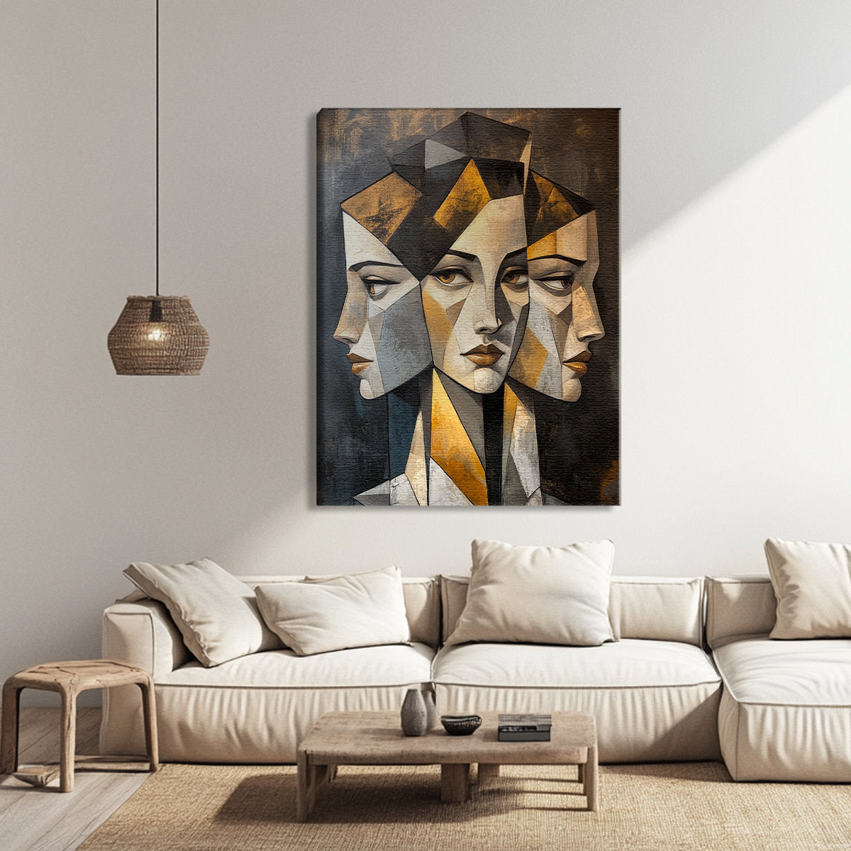 Reflections of Thought Abstract Portraiture Canvas Wall Art