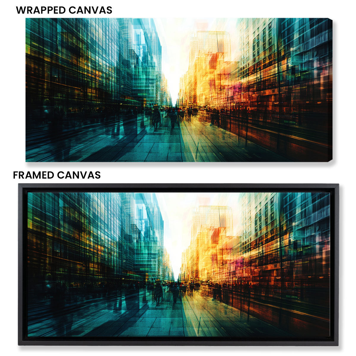 Urban Vibrancia Contemporary Abstract Canvas Wall Art for Living Room