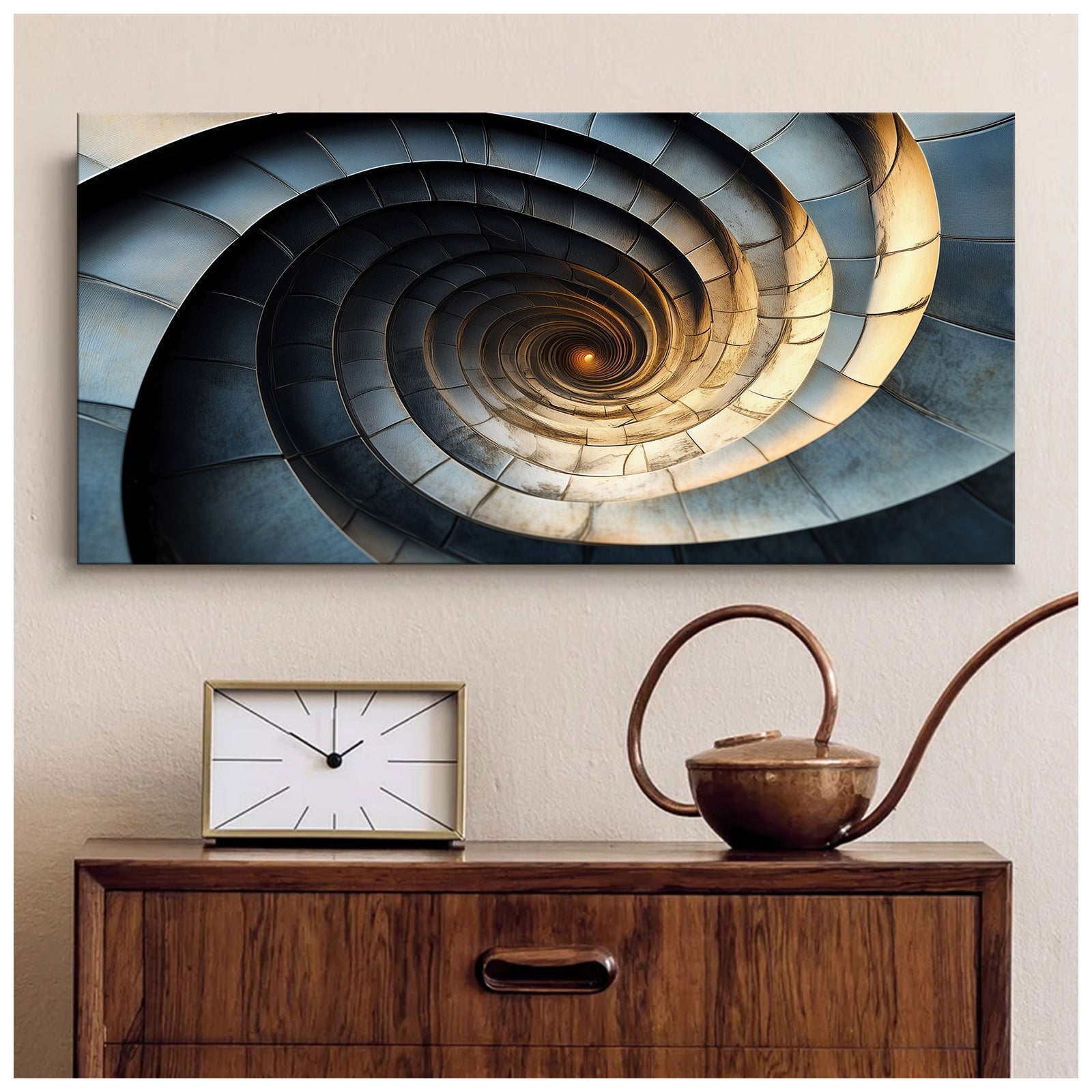 Spiral Architecture Abstract Canvas Wall Art for Living Room