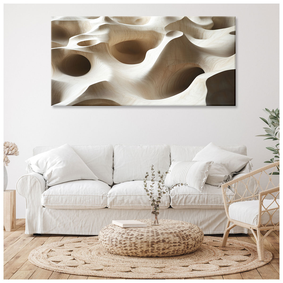 Carved Currents Abstract Canvas Wall Art for Living Room