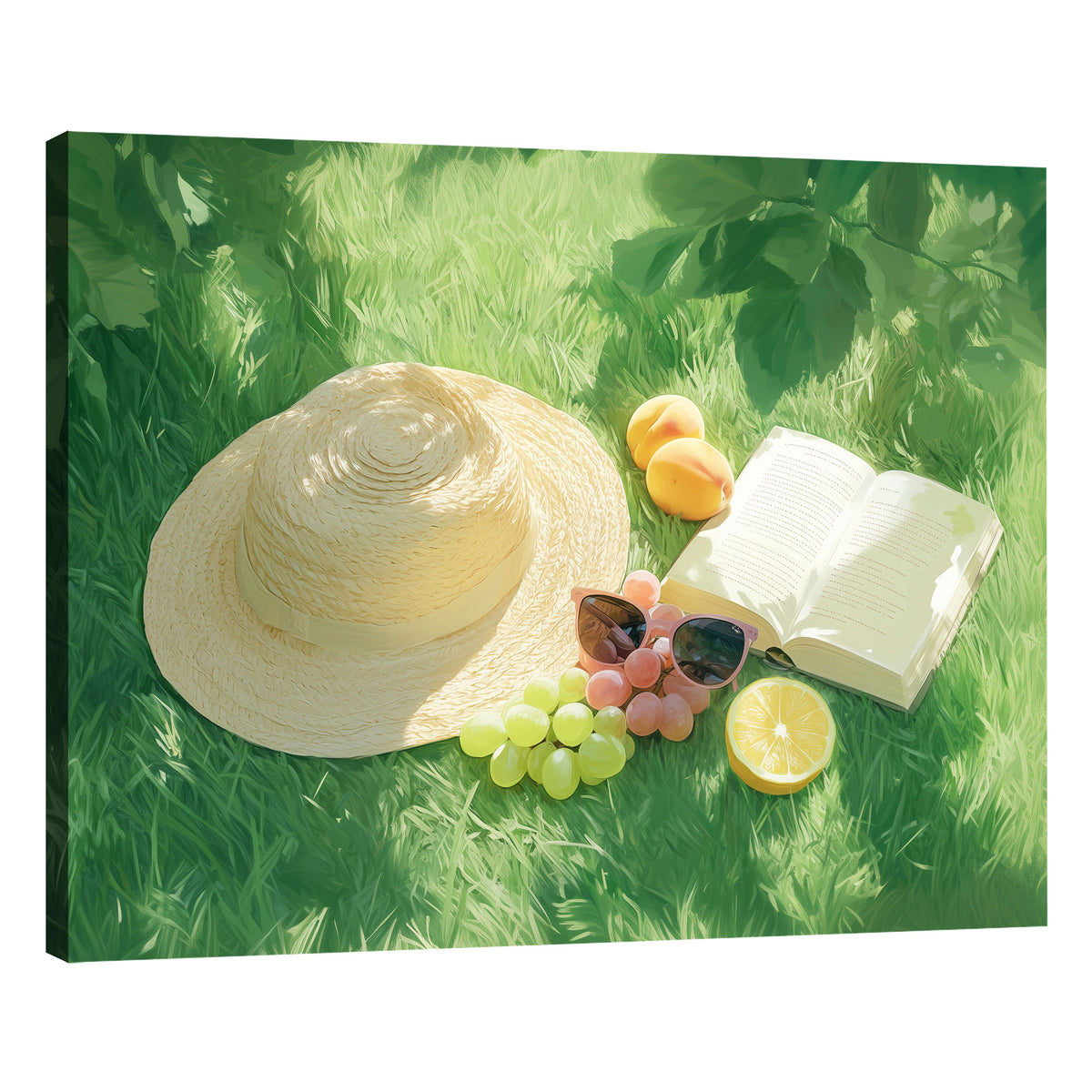 Summer Picnic Still Life – Pastel Minimalist Canvas Wall Art