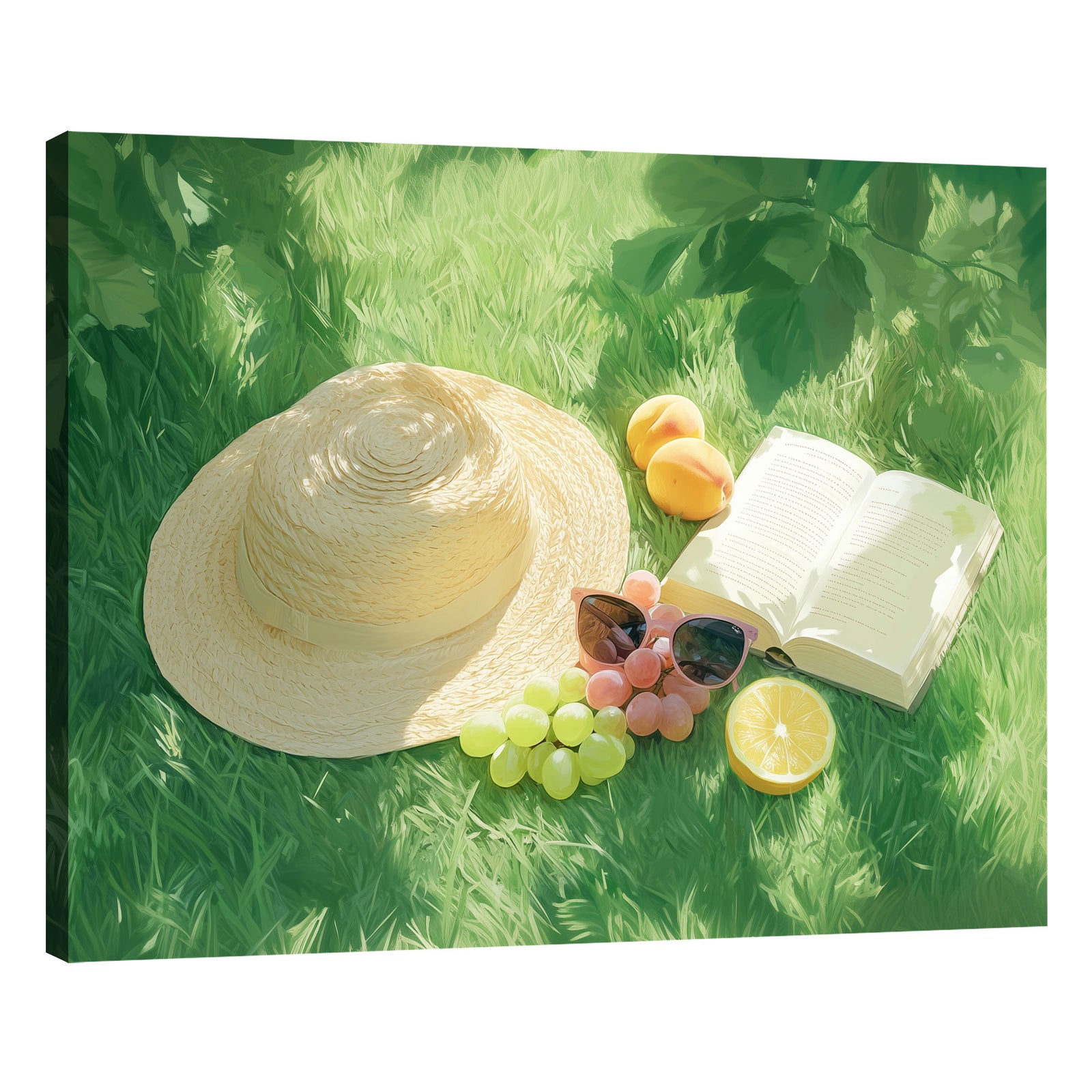 Summer Picnic Still Life – Pastel Minimalist Canvas Wall Art
