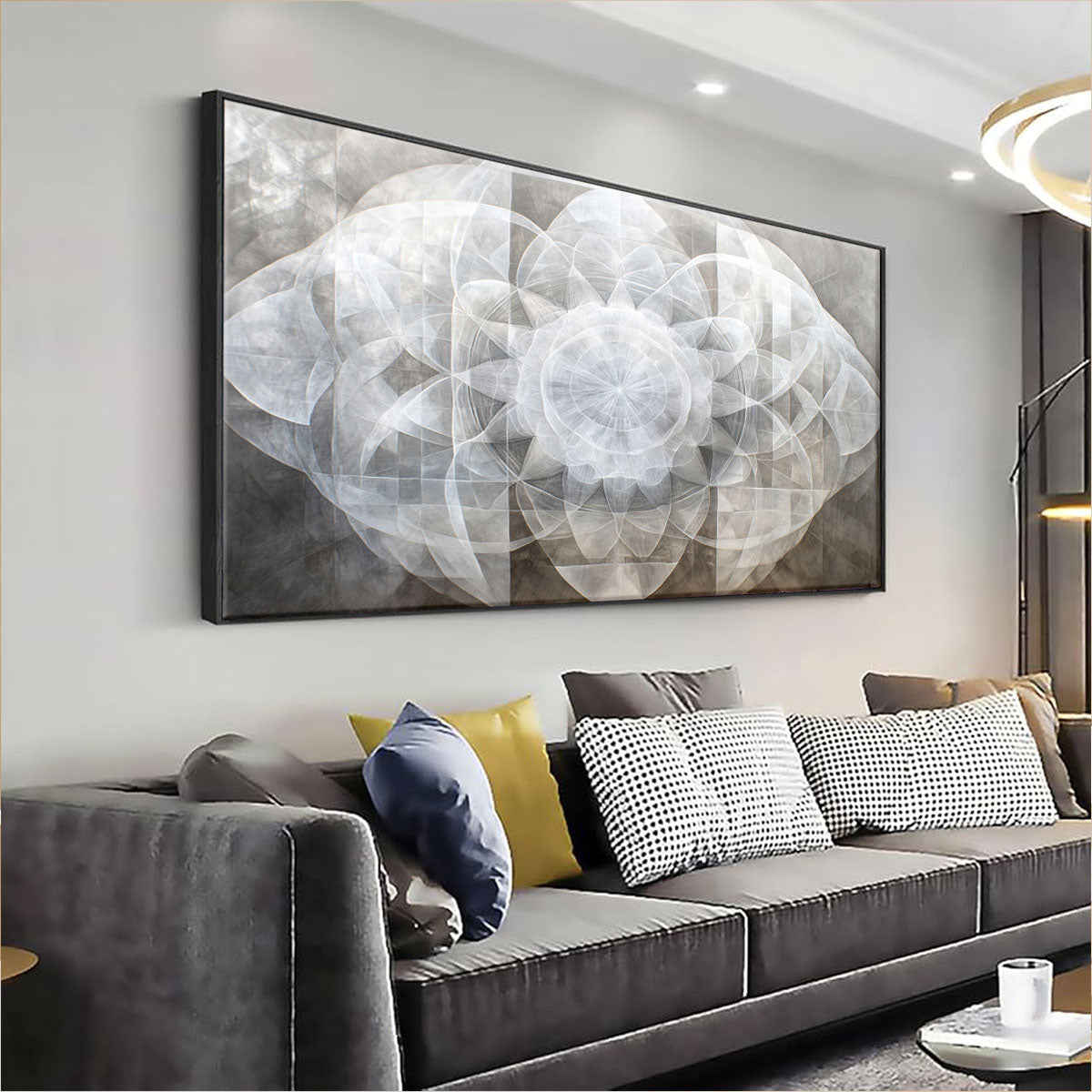 Ethereal Geometry Abstract Canvas Wall Art for Living Room