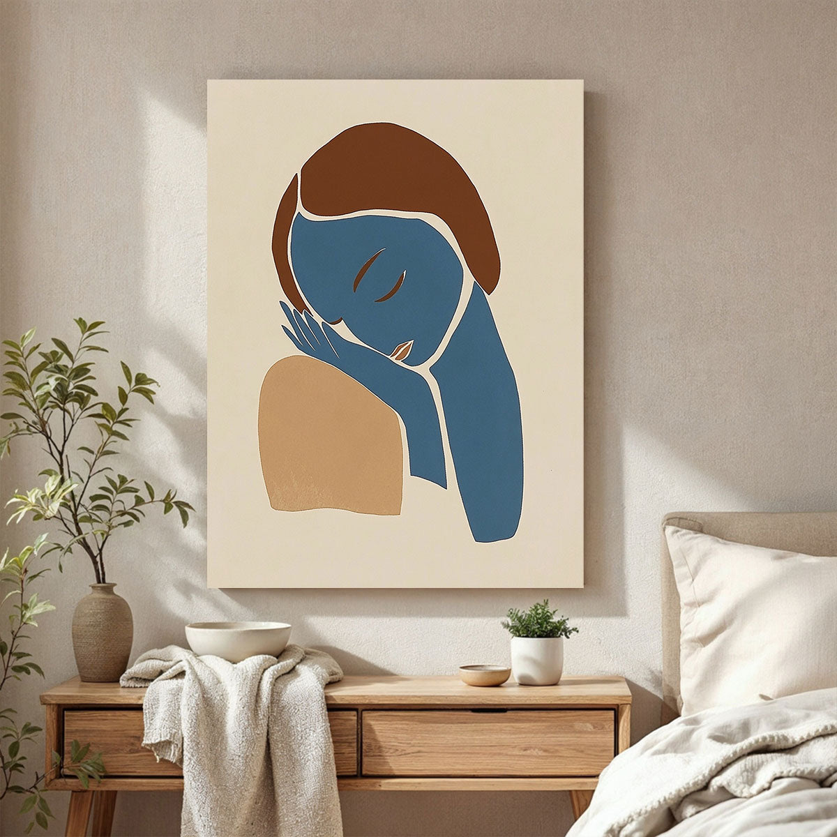 Minimalist Female Portrait Abstract Wall Art