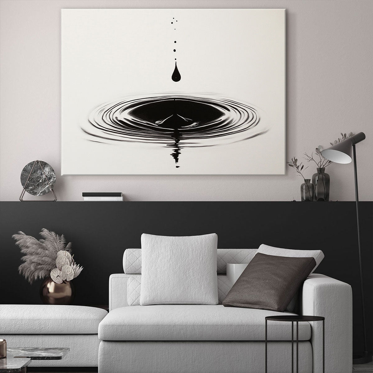 The Movement of Water – Minimalist Ripple Effect Canvas Wall Art