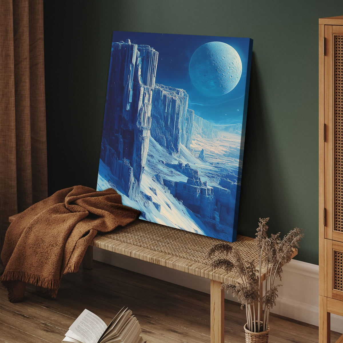 Lunar Horizon Landscape Abstract Canvas Wall Art for Living Room