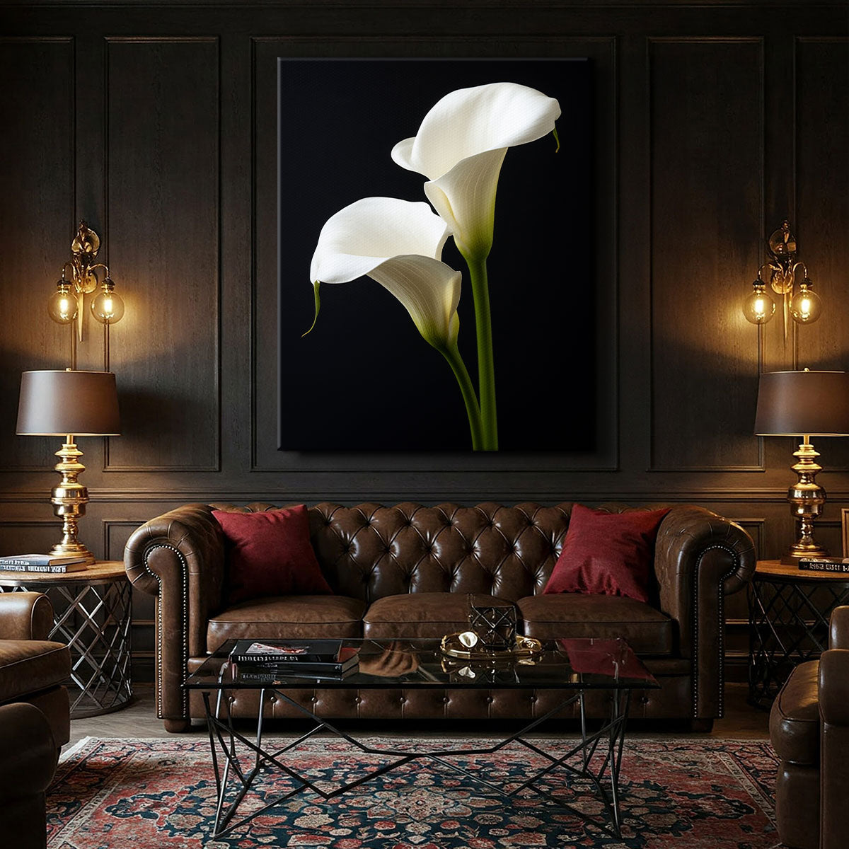 Ivory Calla Lily Pair Flower Art