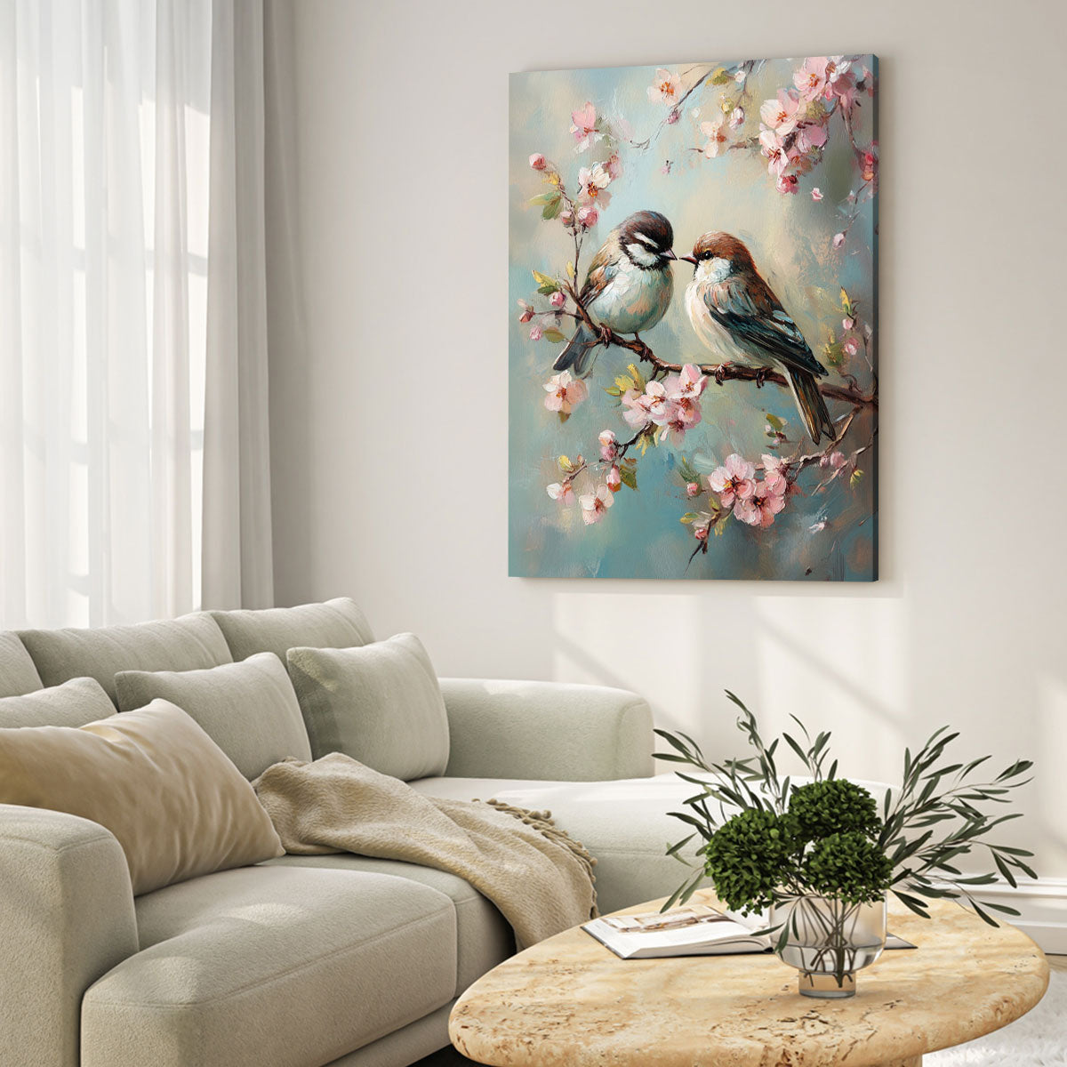 Resting Birds - Vintage Oil Painting Canvas Print