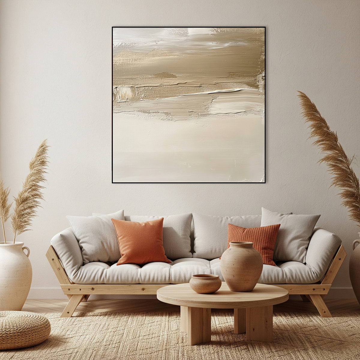 Monochrome Beige Wall Art Abstract Wall Decor