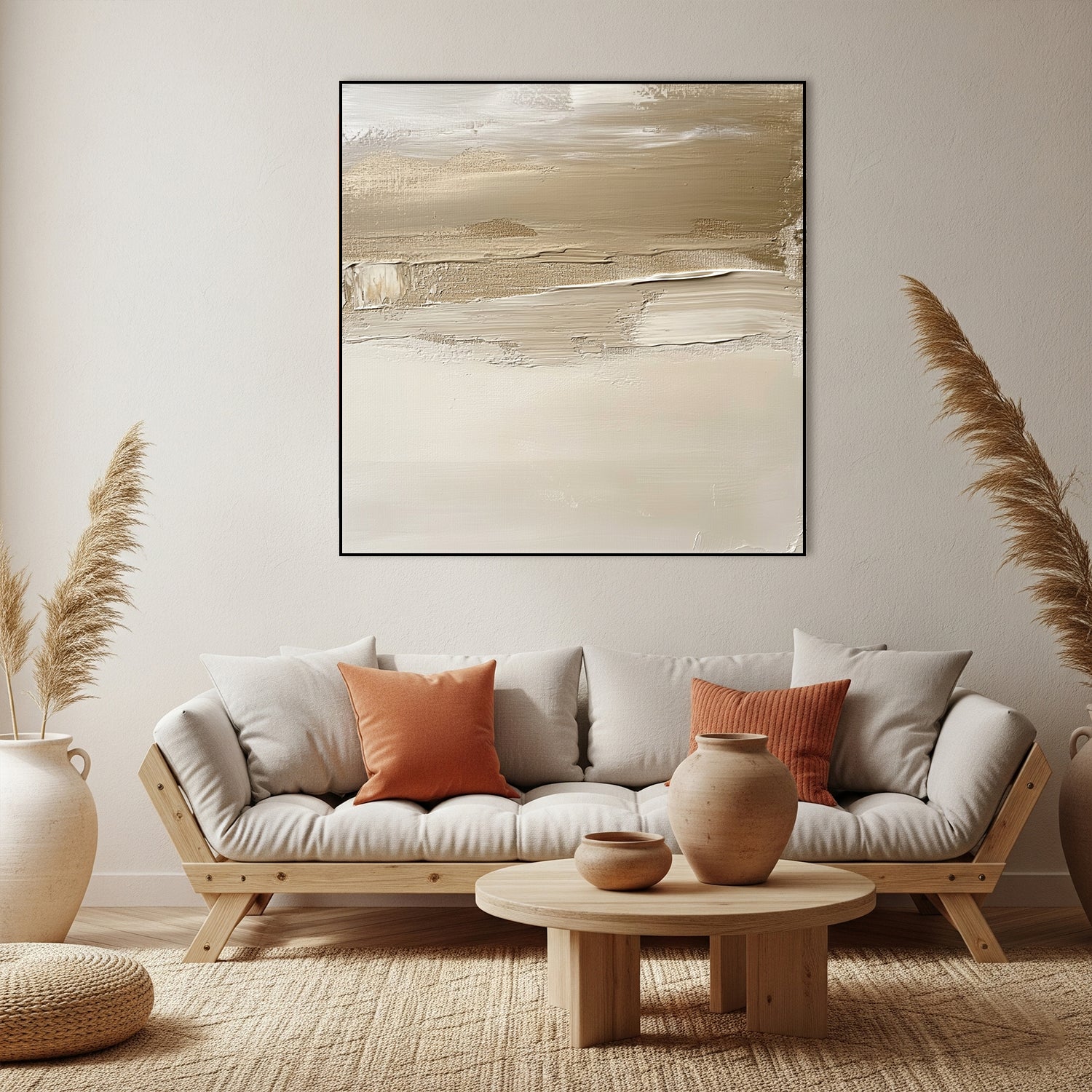 Monochrome Beige Wall Art Abstract Wall Decor