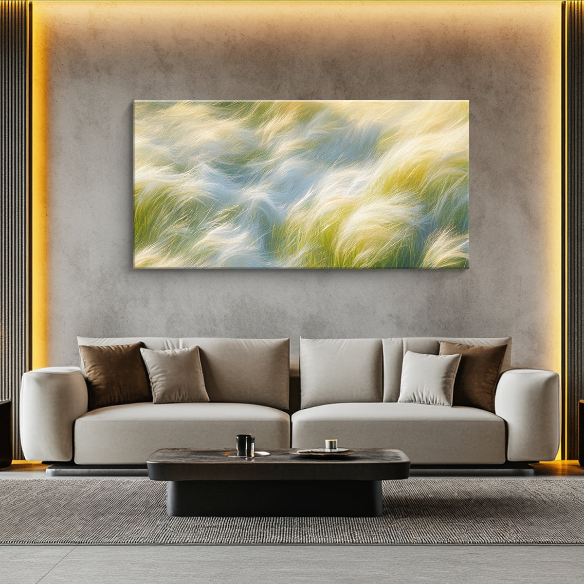 Whispers of Grass Impressionism Abstract Canvas Wall Art