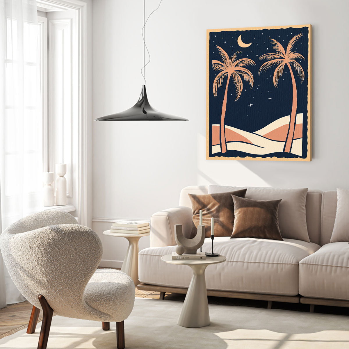 Nighttime Beach Art Boho Wall Decor