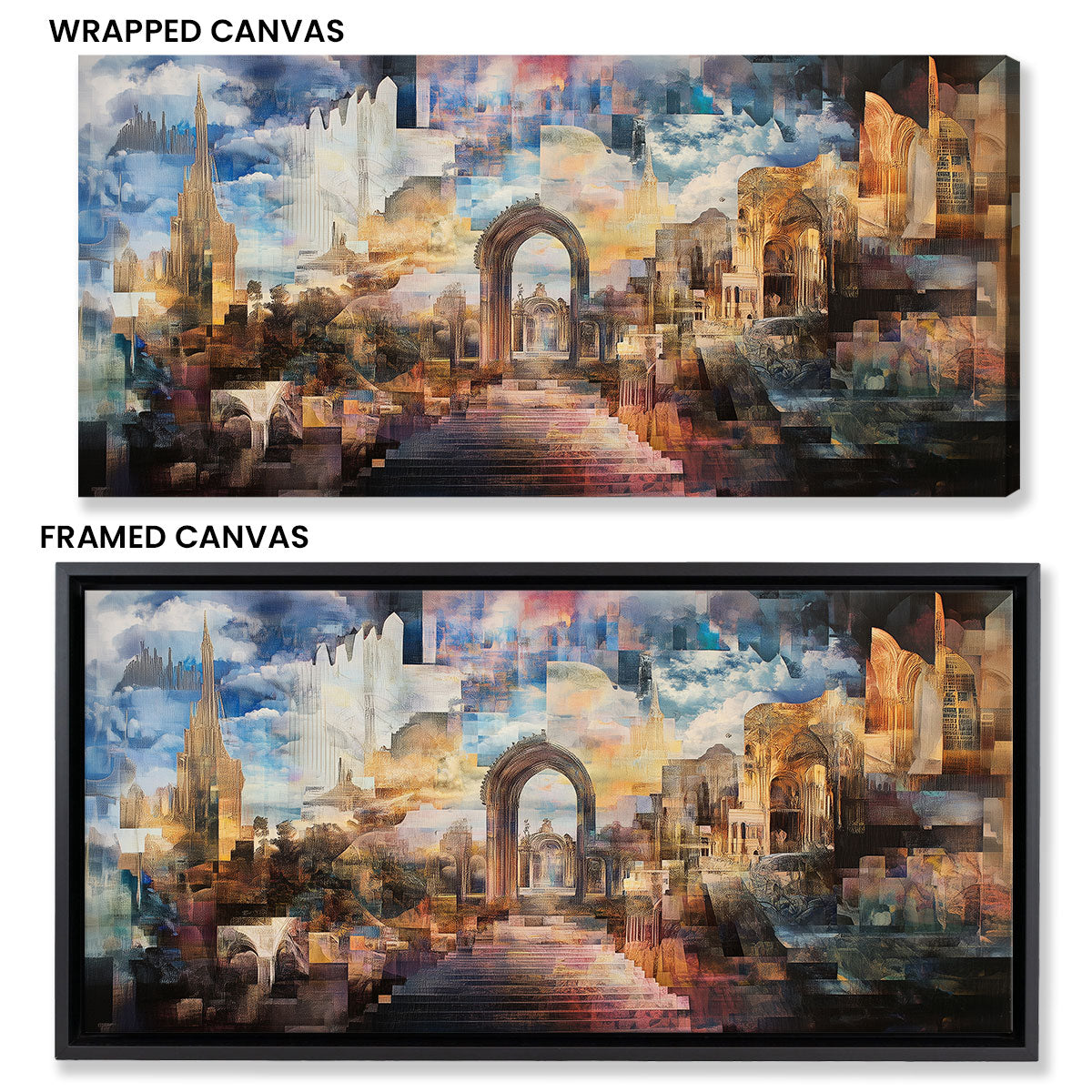 Surreal Architecture Abstract Canvas Wall Art for Living Room