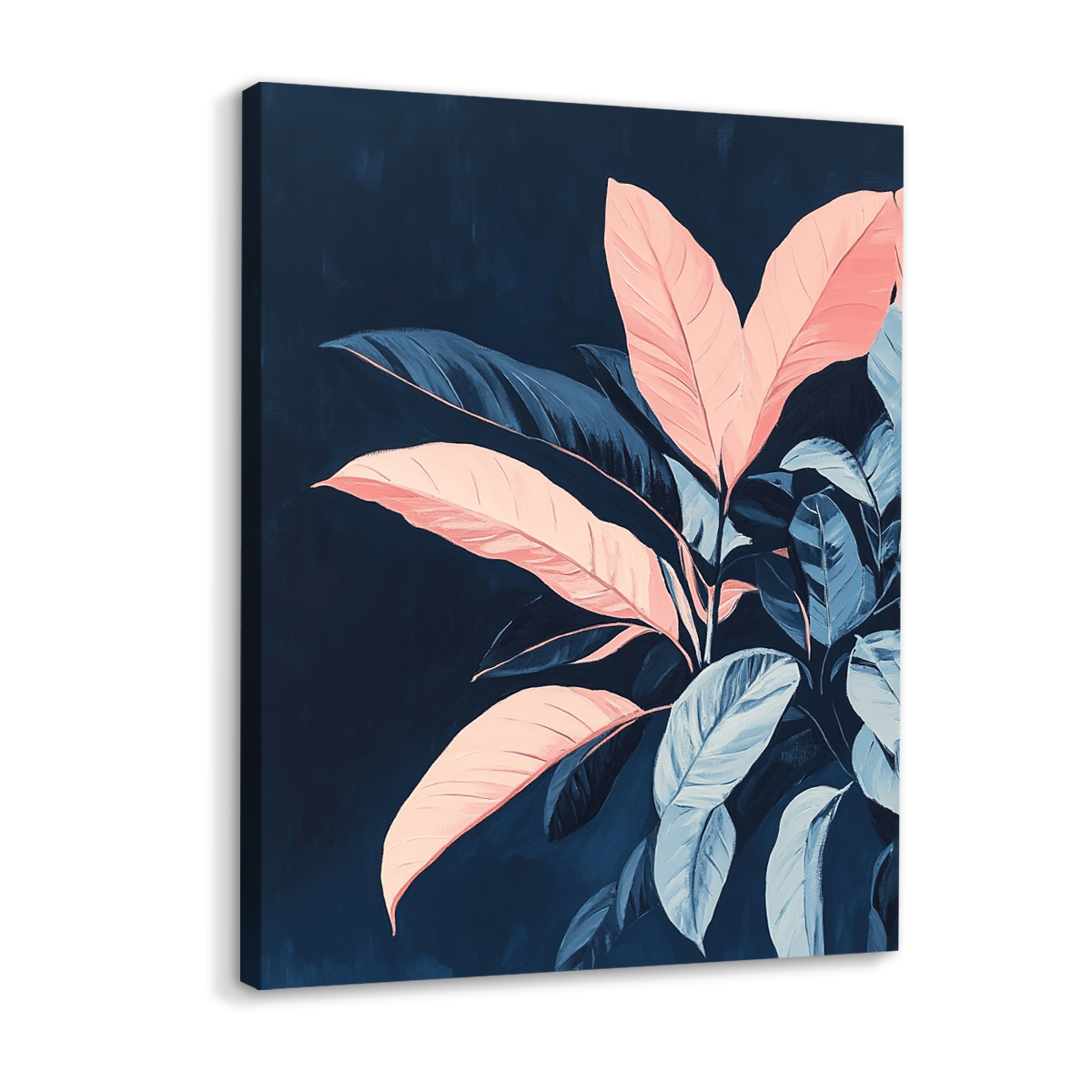Midnight Bloom Abstract Floral Canvas Print for Living Room