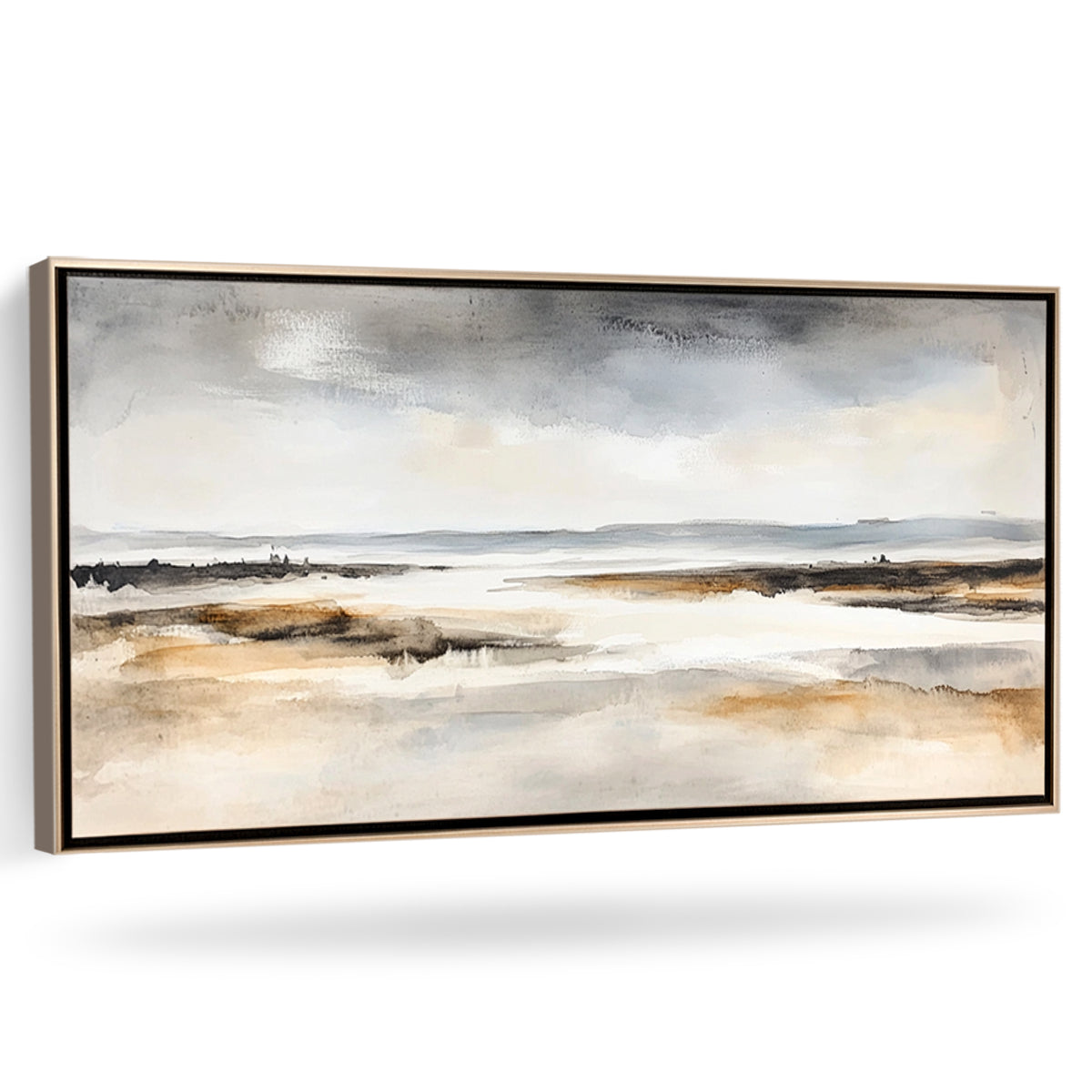 Tranquil Horizon Abstract Landscape Canvas Print for Living Room