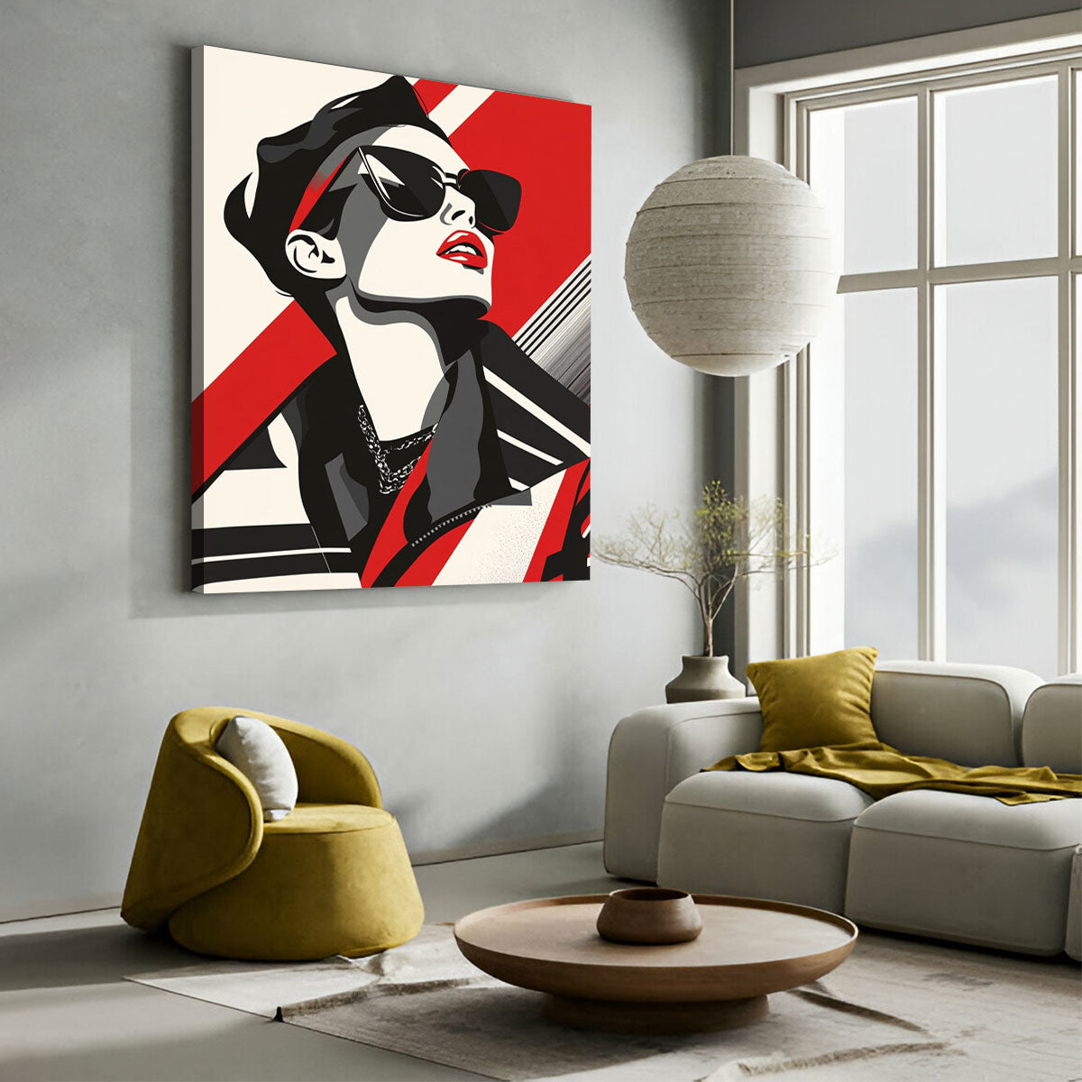 Bold Fashion Model – Modern Vector Art Canvas Print