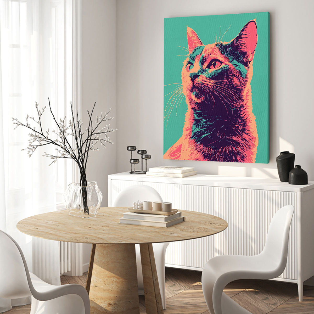 Vibrant Cat Modern Wall Artwork