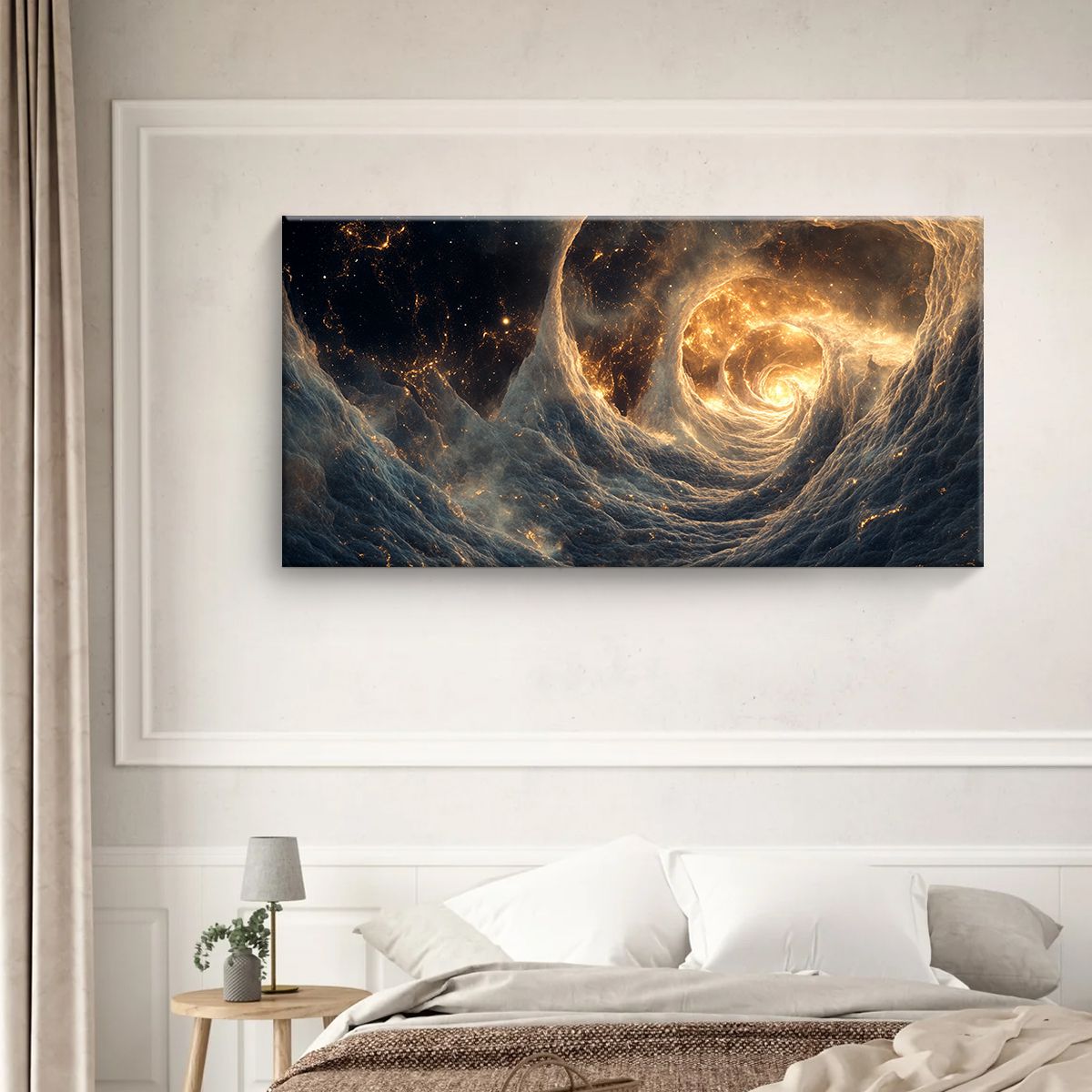 Cosmic Spiral Contemporary Abstract Canvas Wall Art for Living Room