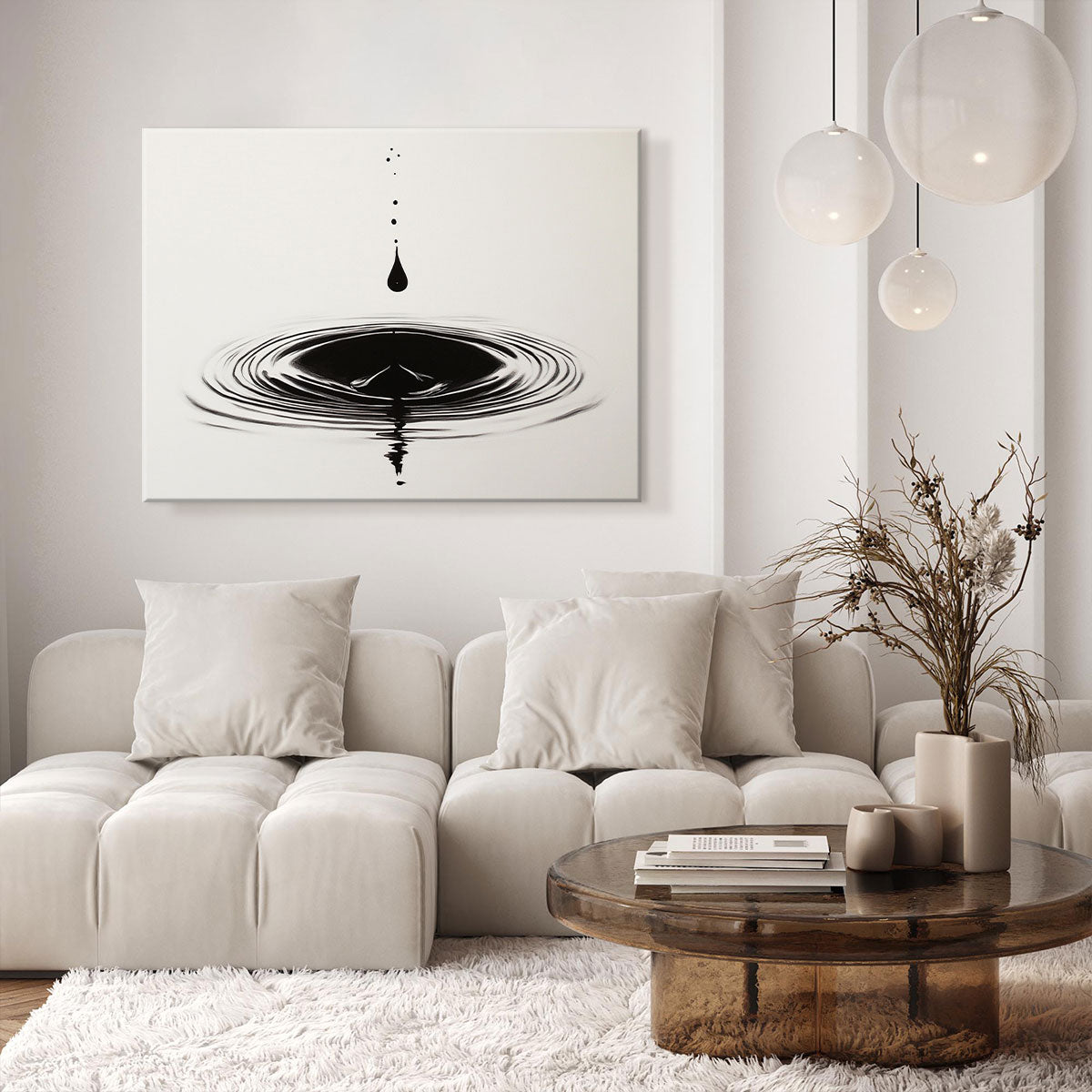 The Movement of Water – Minimalist Ripple Effect Canvas Wall Art