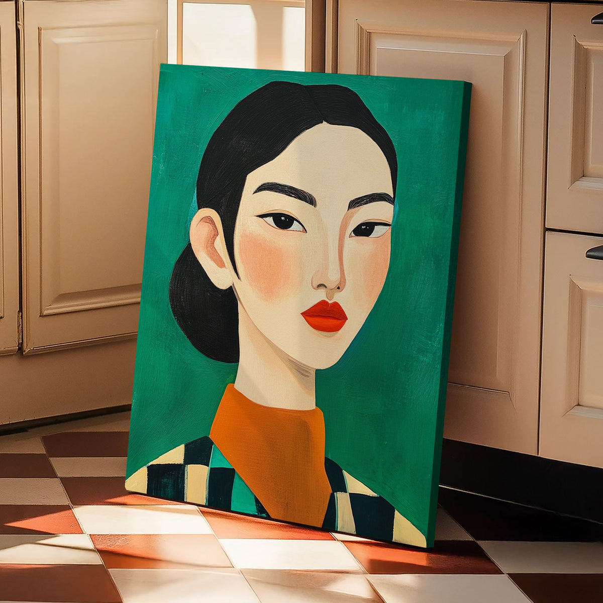 Asian Woman Portrait Canvas Vintage Artwork