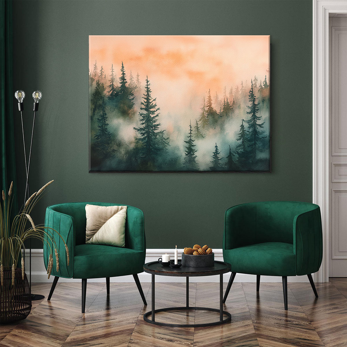 Forest Watercolor - Minimalist Canvas Wall Art