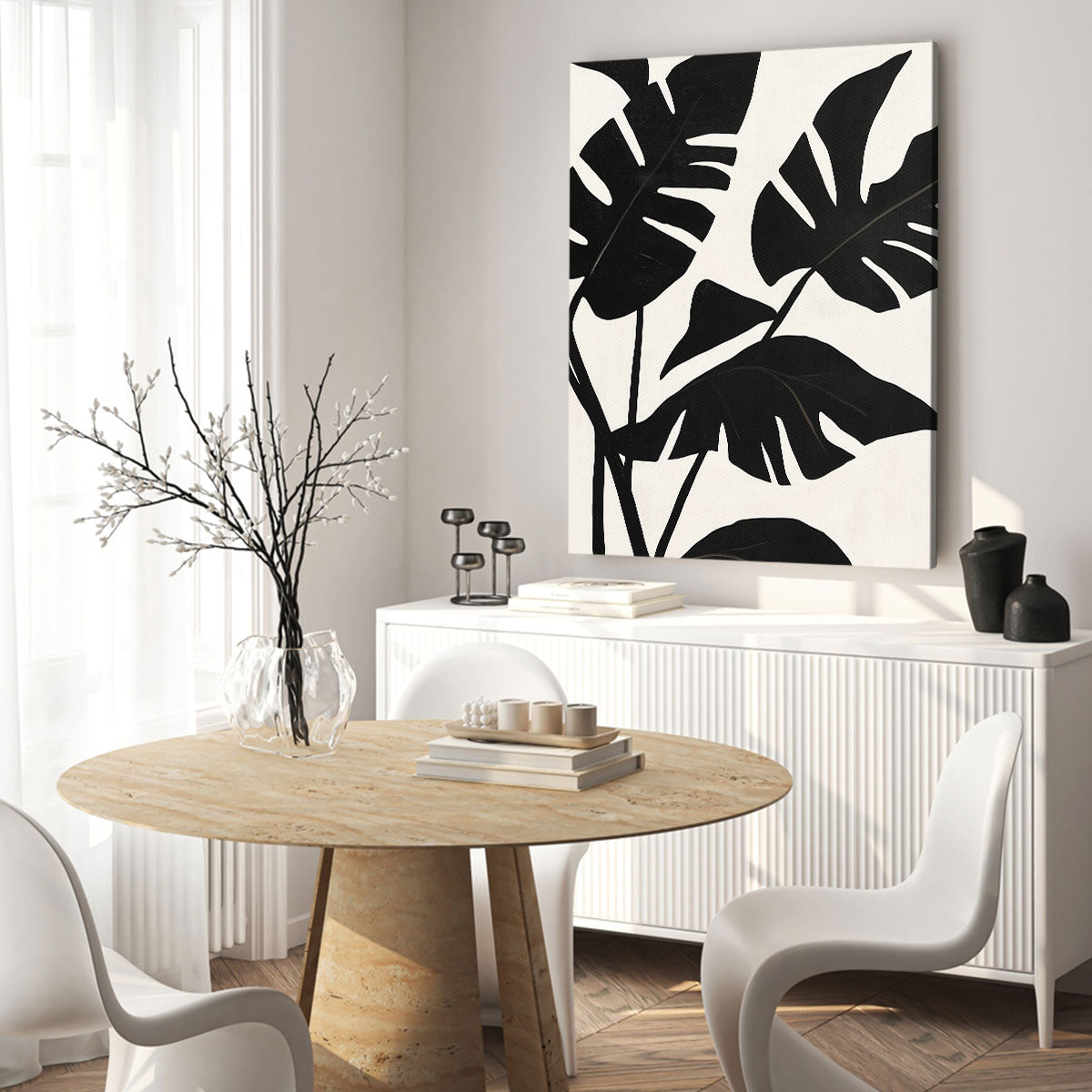 Monstera Leaf Canvas Abstract Wall Art