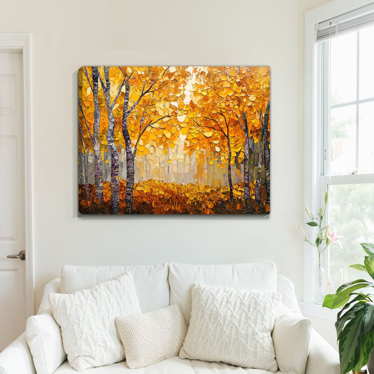 Autumn Landscape Abstract Canvas Wall Art for Living Room