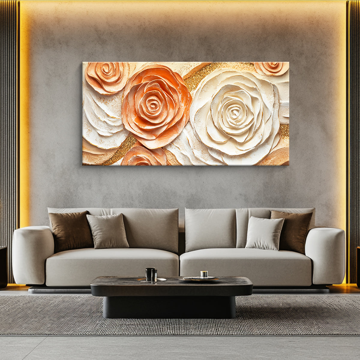Elegant Blossom Floral Art Abstract Canvas for Living Room