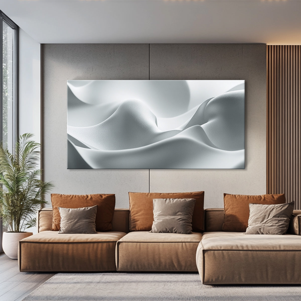 Silken Serenity Minimalist Abstract Canvas Wall Art for Living Room