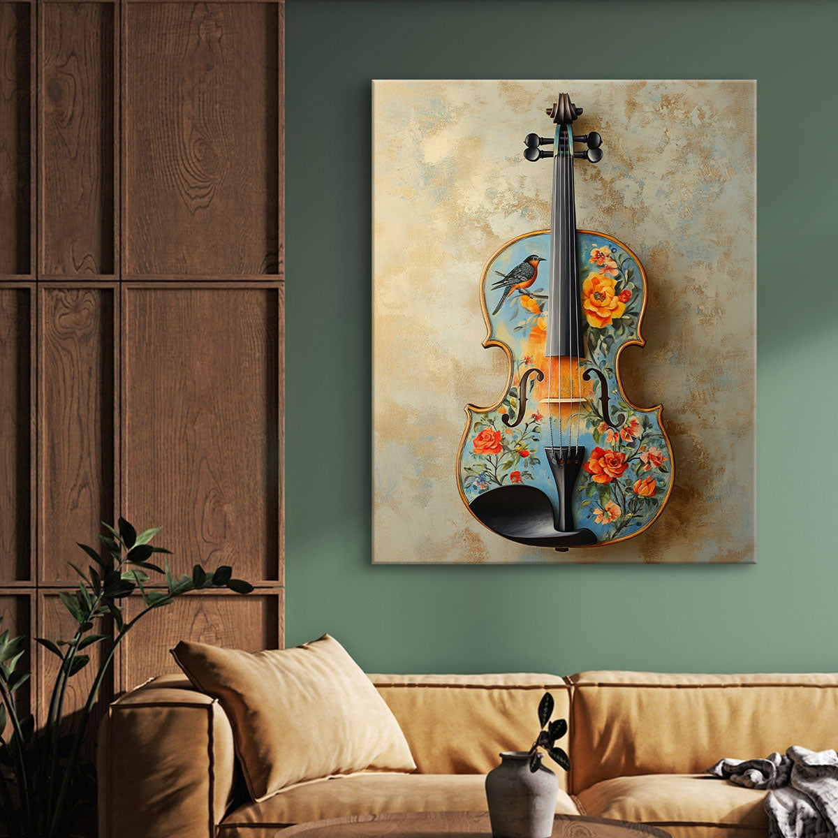 Songbird Violin Modern Wall Artwork