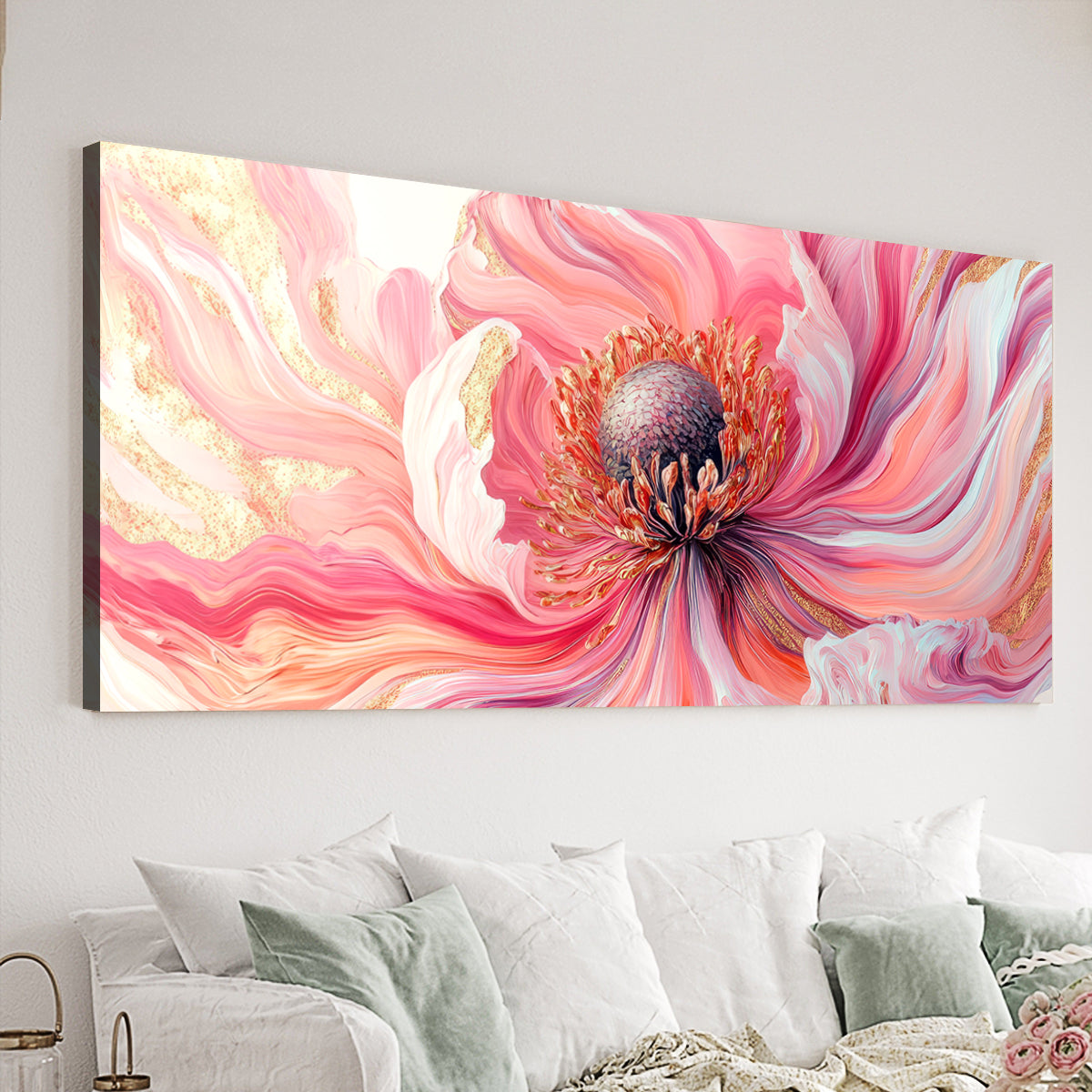 Blossom Brilliance Abstract Floral Canvas Print for Living Room