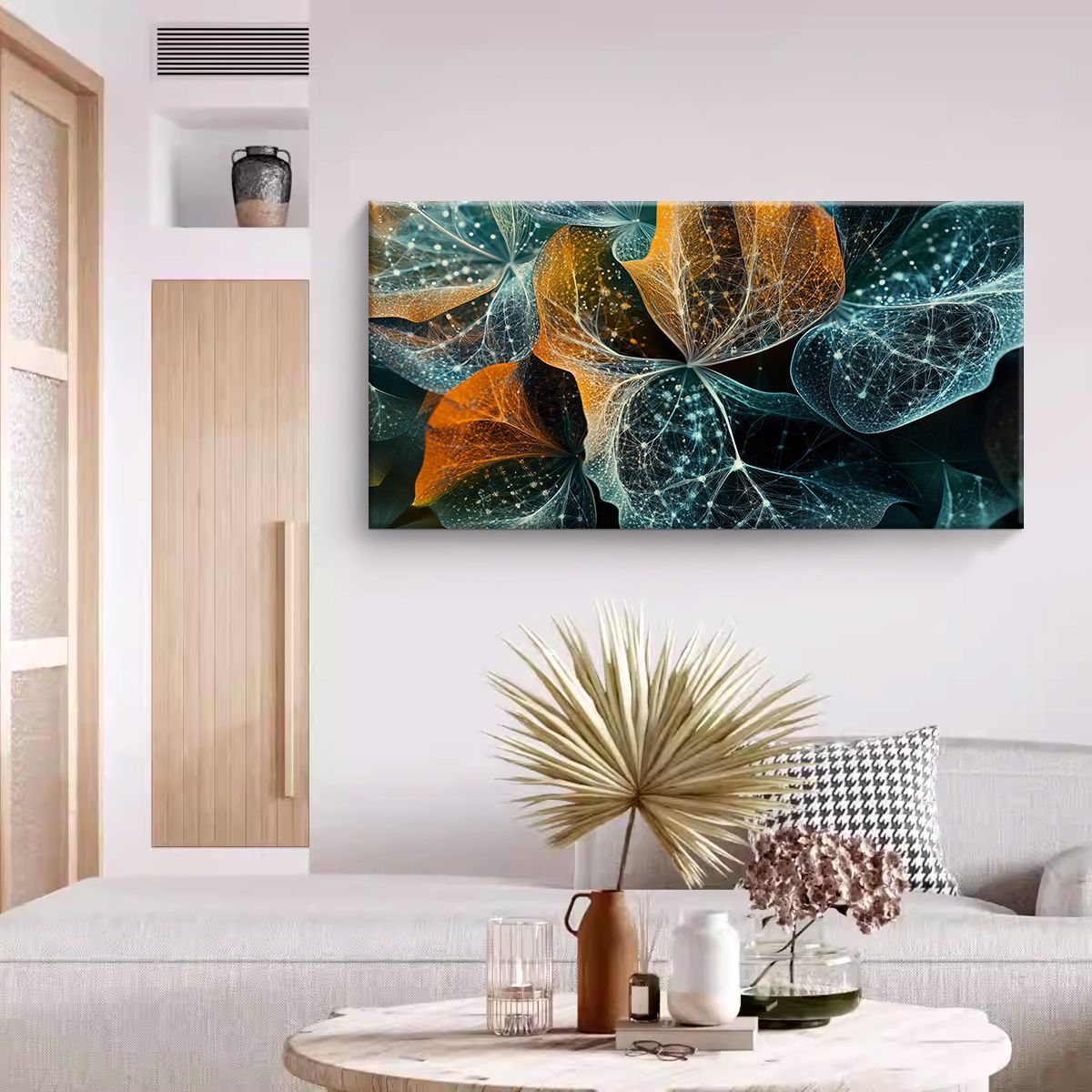 Luminous Leaves Landscape Abstract Canvas Wall Art for Living Room