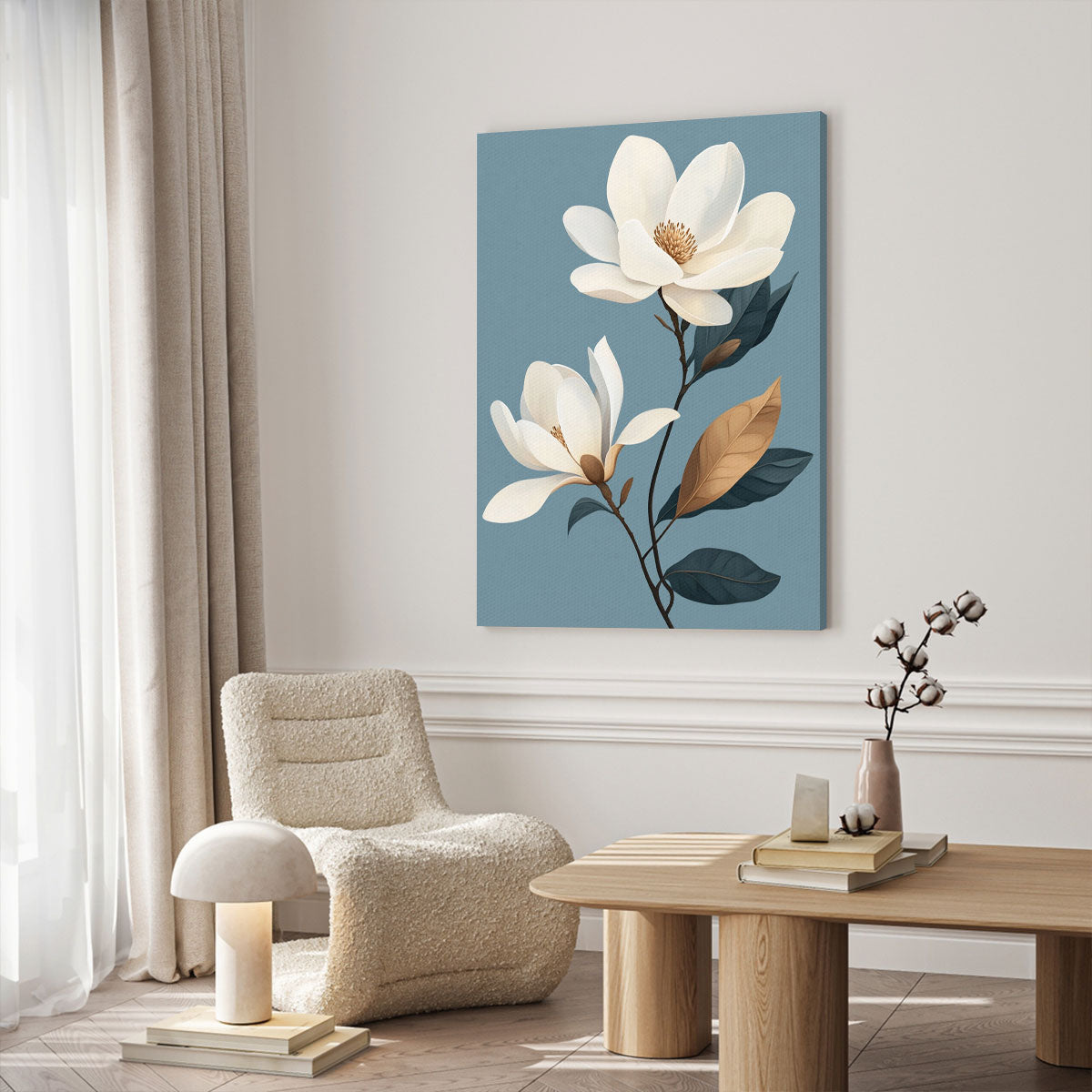 Ivory Magnolia Modern Wall Artwork