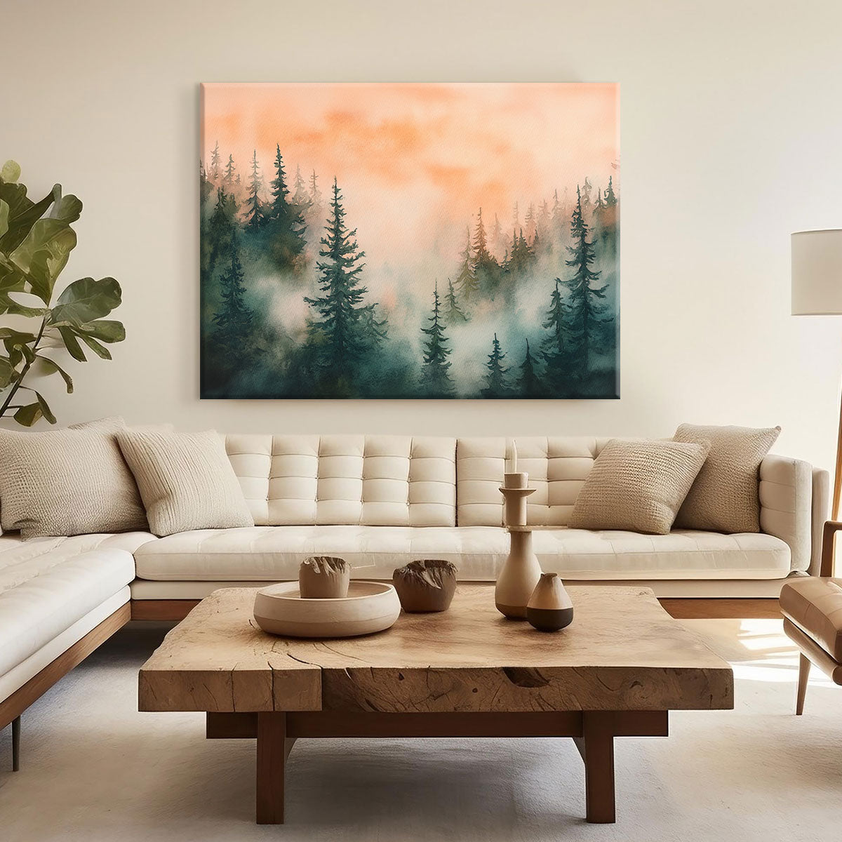 Forest Watercolor - Minimalist Canvas Wall Art