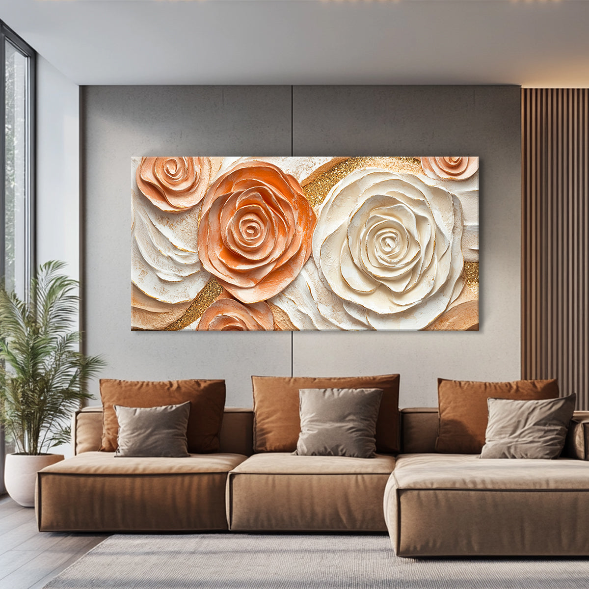 Elegant Blossom Floral Art Abstract Canvas for Living Room