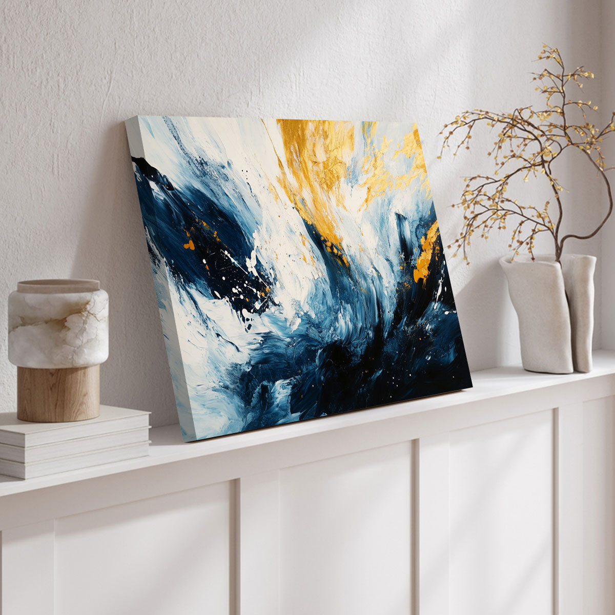 Dynamic Abstract Brushstrokes Modern Canvas Wall Ar
