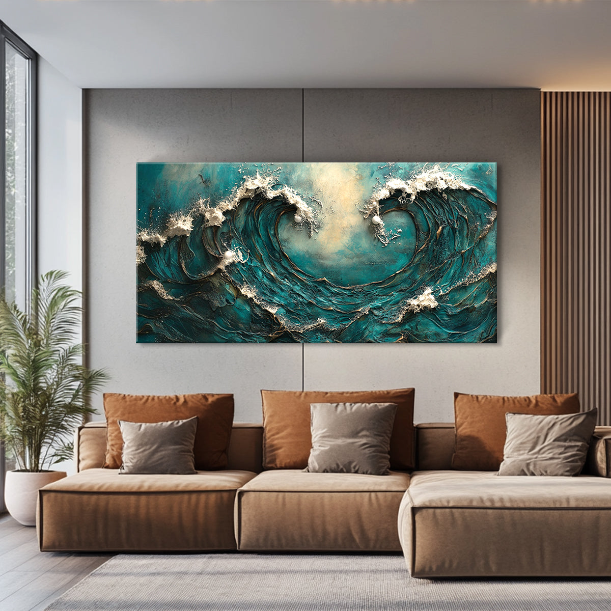 Tidal Embrace Landscape Abstract Canvas Wall Art
