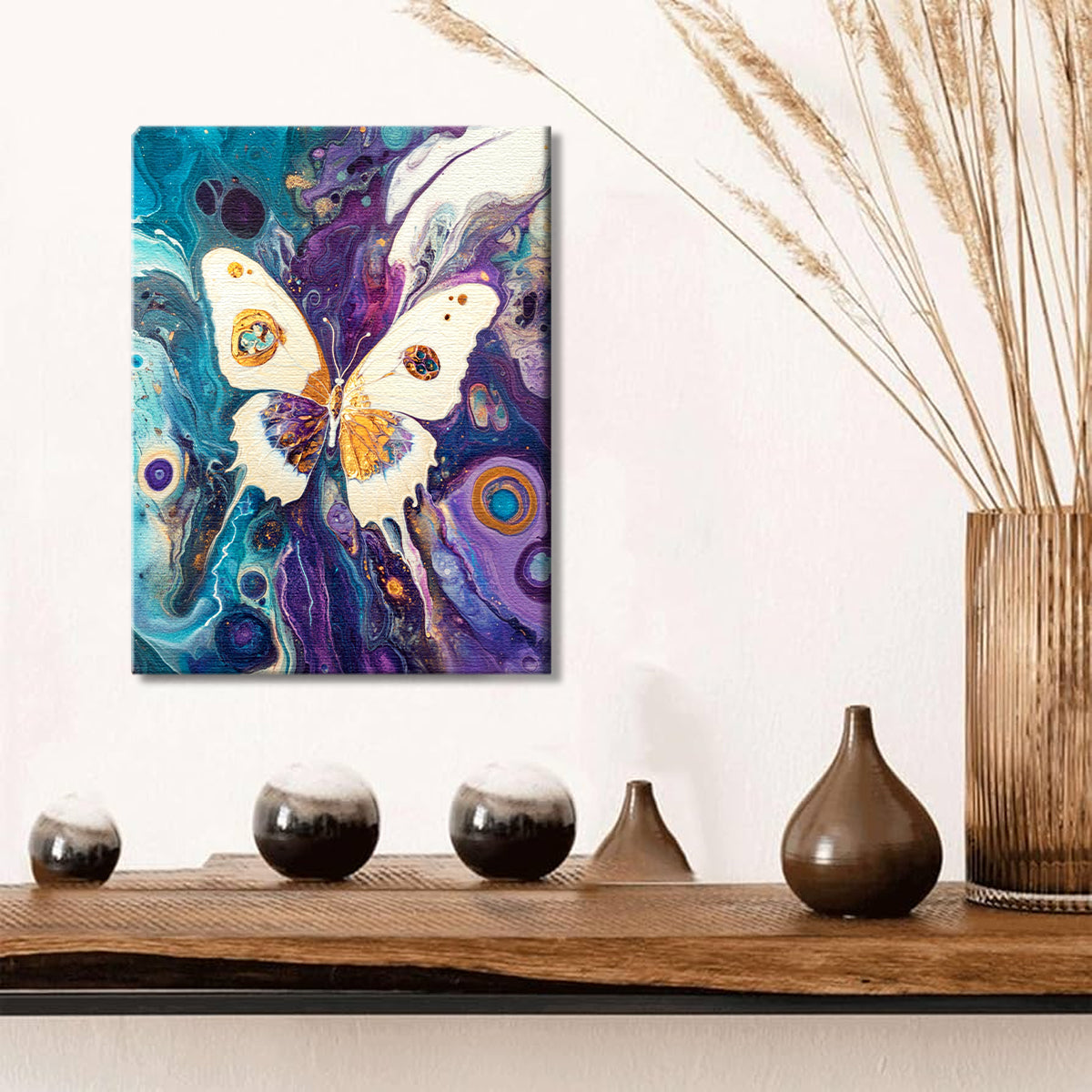 Ethereal Flight Fluid Art Abstract Canvas Wall Art