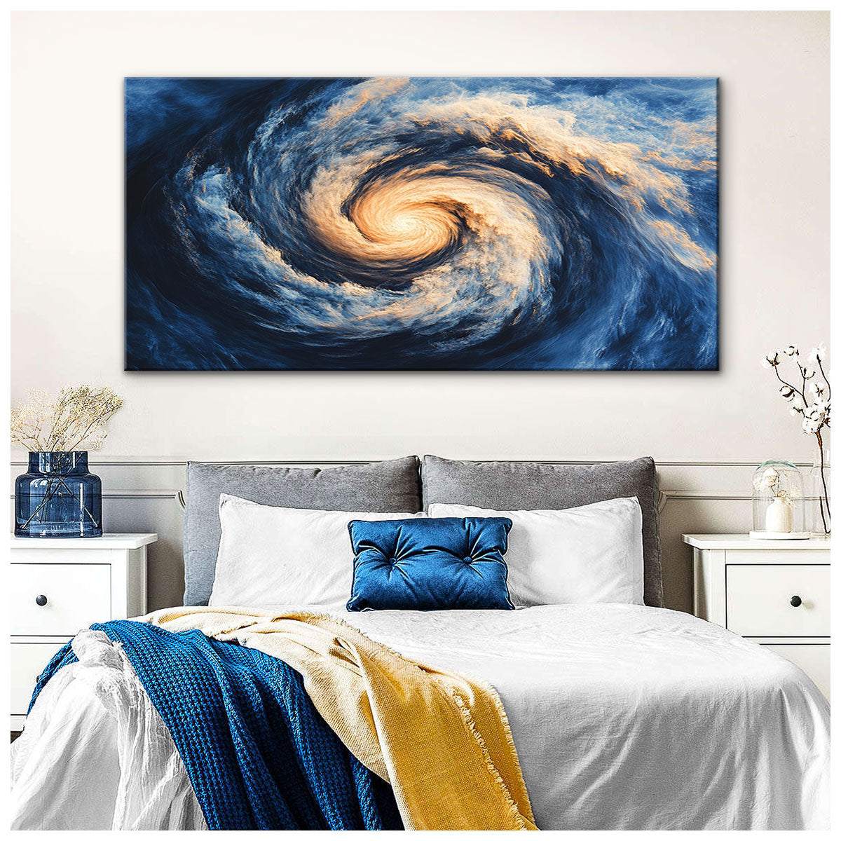 Swirl Impressionism Abstract Canvas Wall Art for Living Room