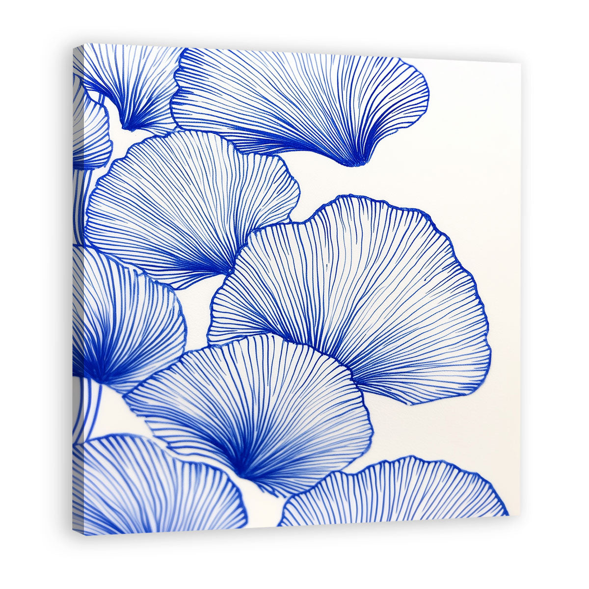 Blue Ginkgo Harmony Print Abstract Art