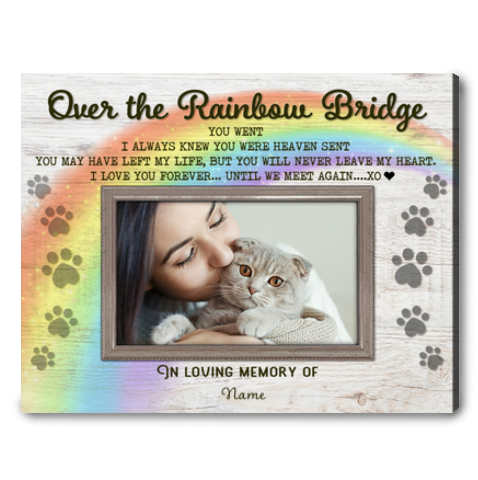Personalized Cat Memorial Gifts Gift For Someone Who Lost A Cat Over The Rainbow Bridge 