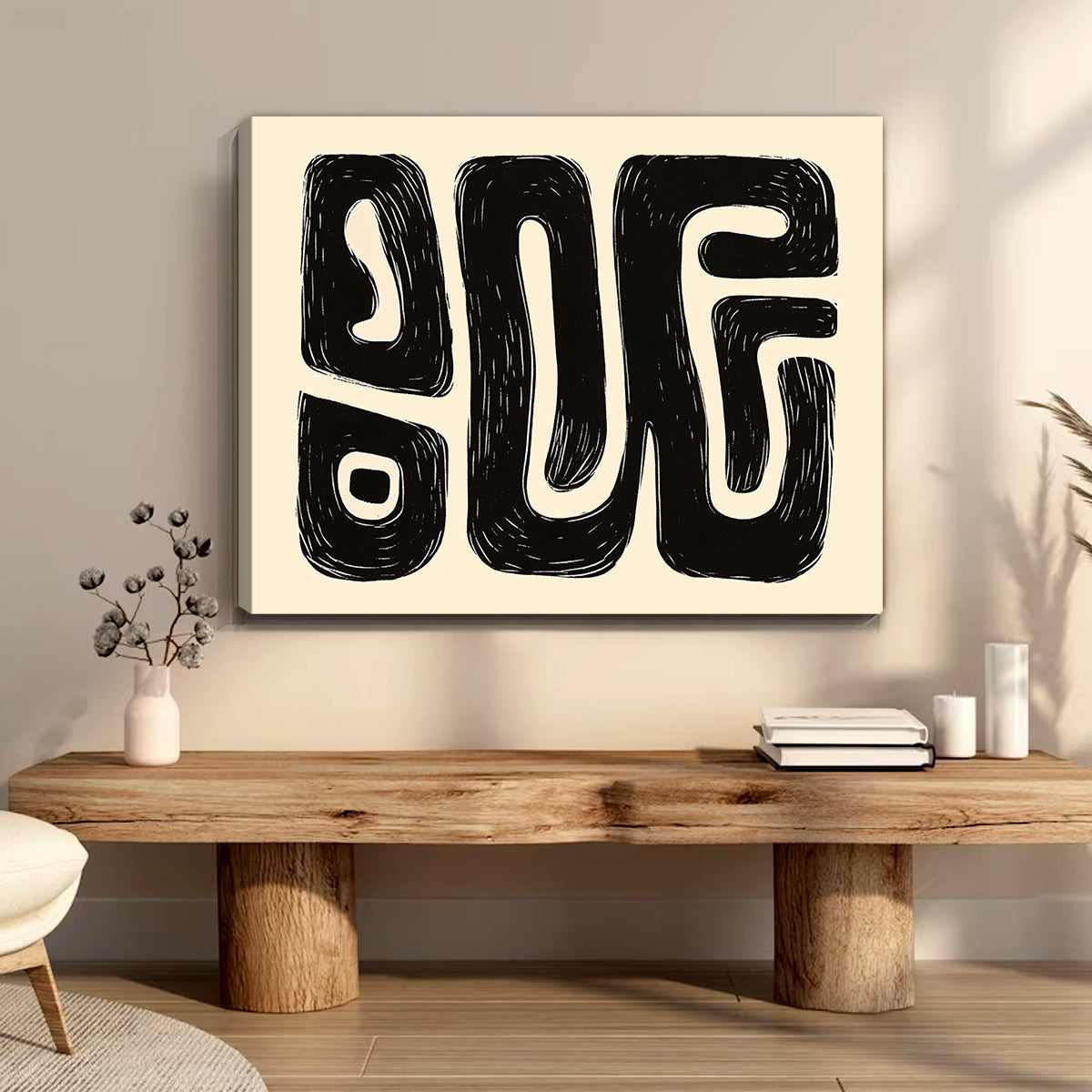 Organic Flow Abstract Canvas Print for Living Room