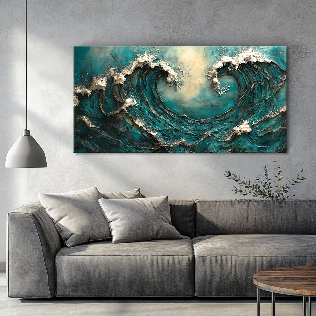 Tidal Embrace Landscape Abstract Canvas Wall Art