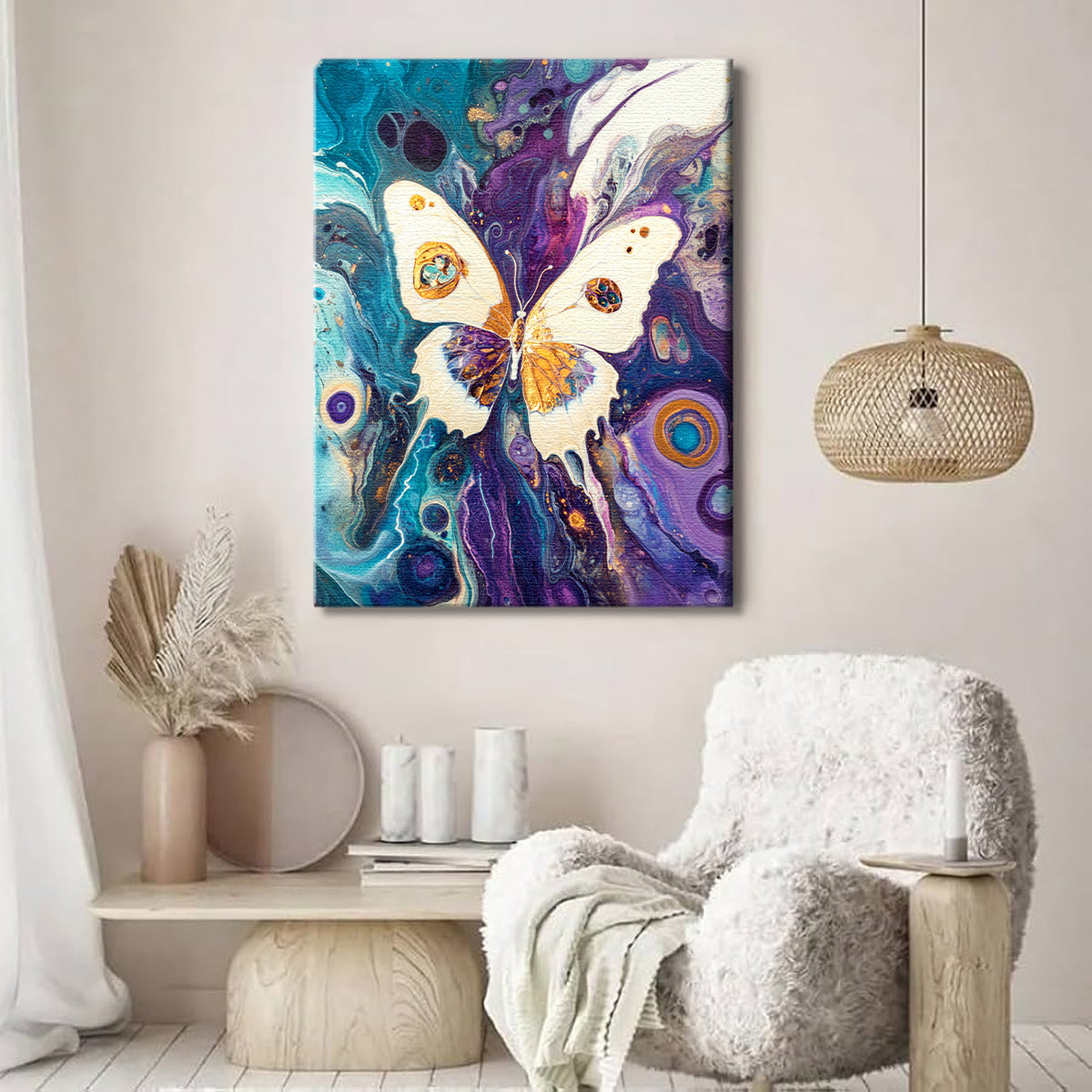 Ethereal Flight Fluid Art Abstract Canvas Wall Art