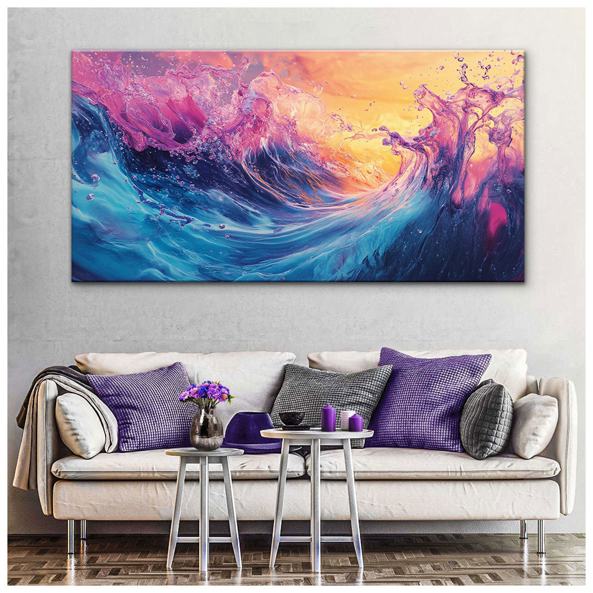 Oceanic Modern Abstract Canvas Wall Art for Living Room