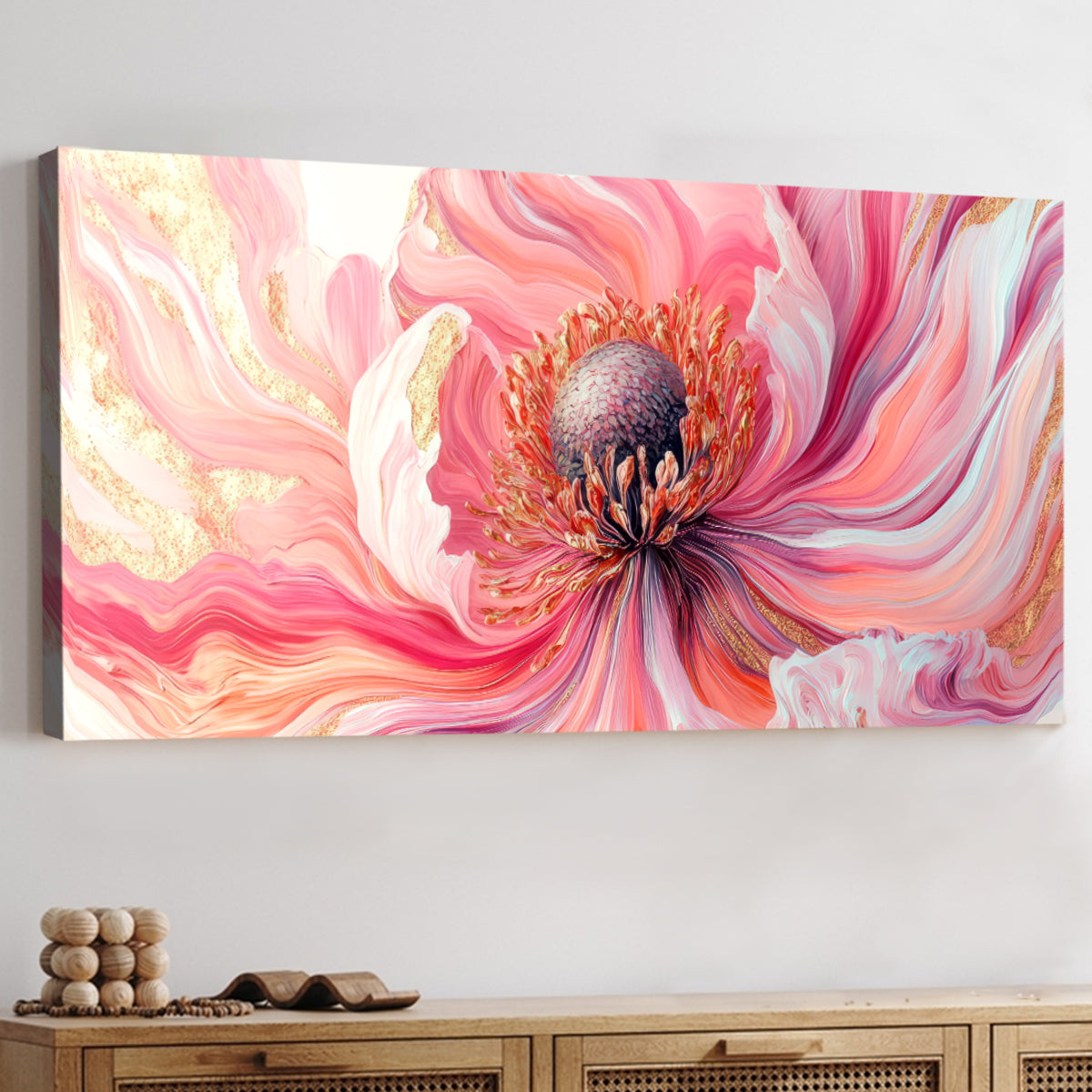 Blossom Brilliance Abstract Floral Canvas Print for Living Room