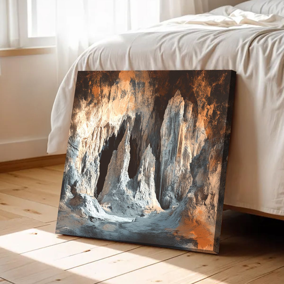 Realistic Cave Landscape Abstract Canvas Wall Art for Living Room