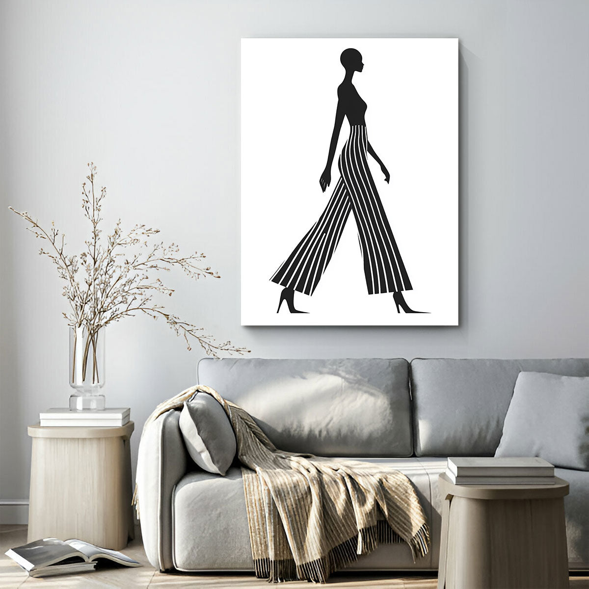 Chic Fashion Minimalist Vertical Wall Art
